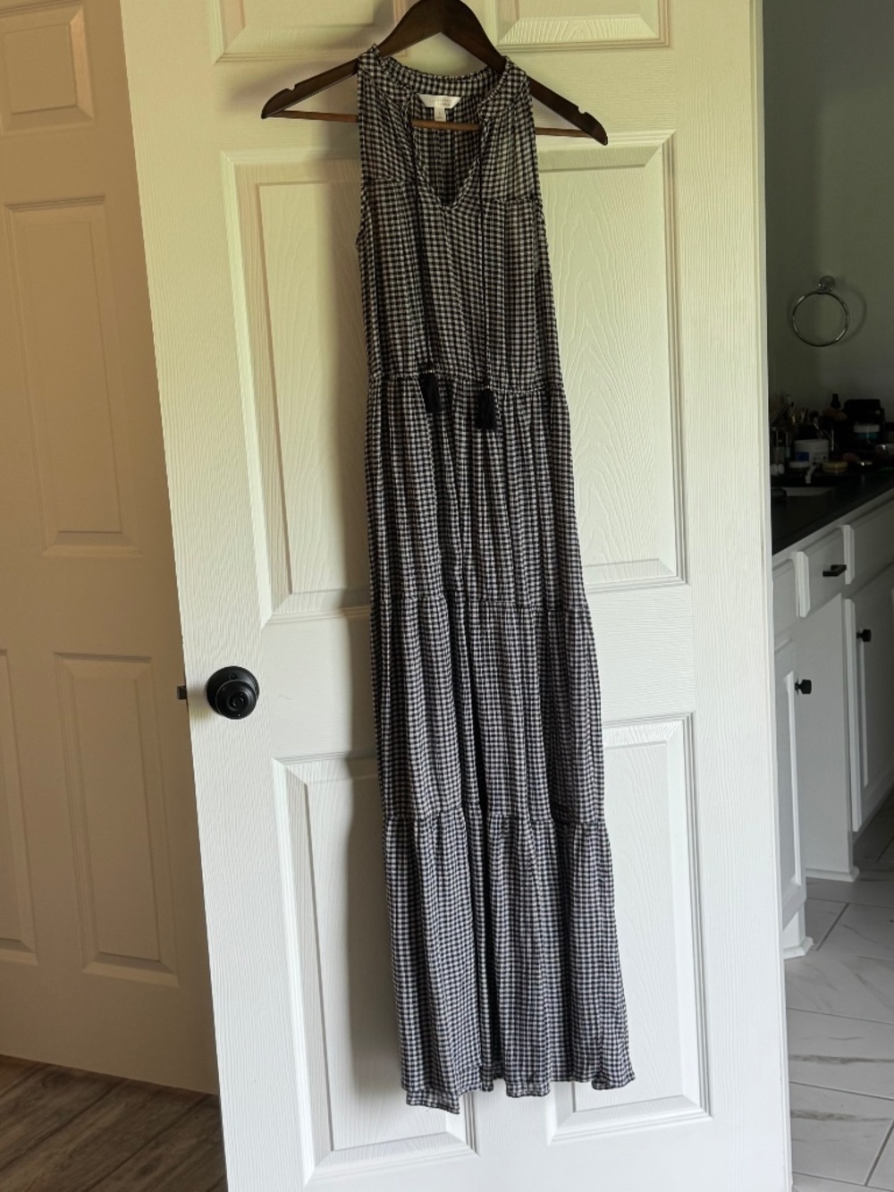 Lauren Conrad Navy Gingham Maxi Dress